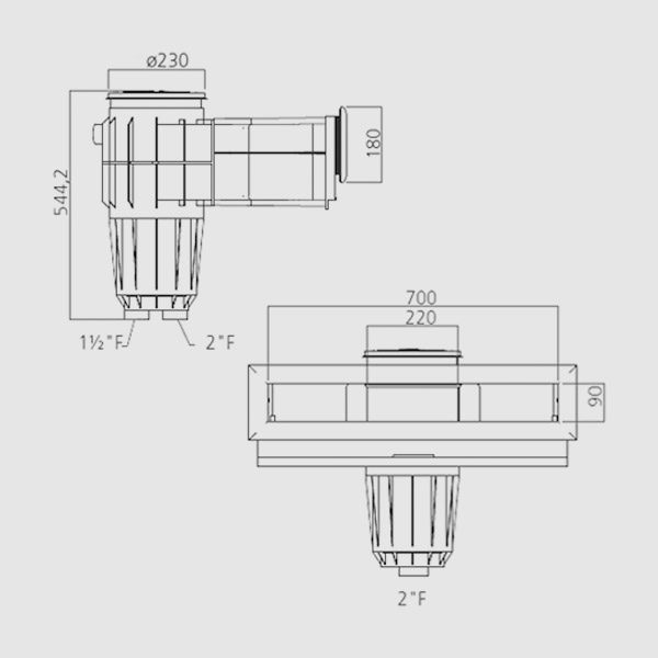 Скиммер с узкой горловиной iSquare 790 x 180 мм