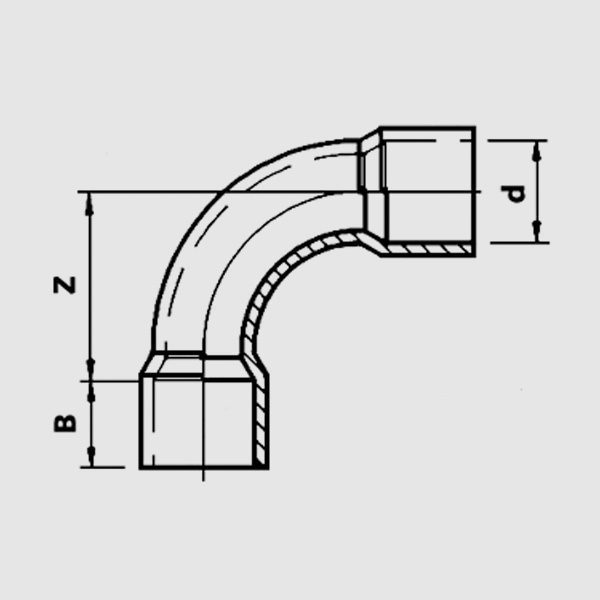 Отвод 90° ПВХ d40 PN16