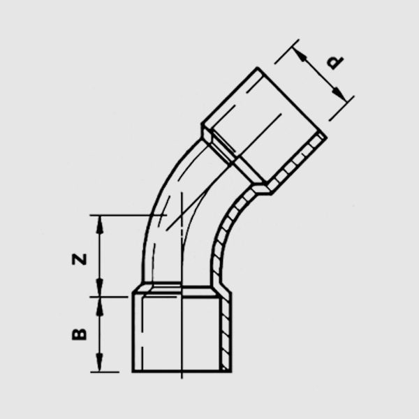 Отвод 45° ПВХ d63 PN16